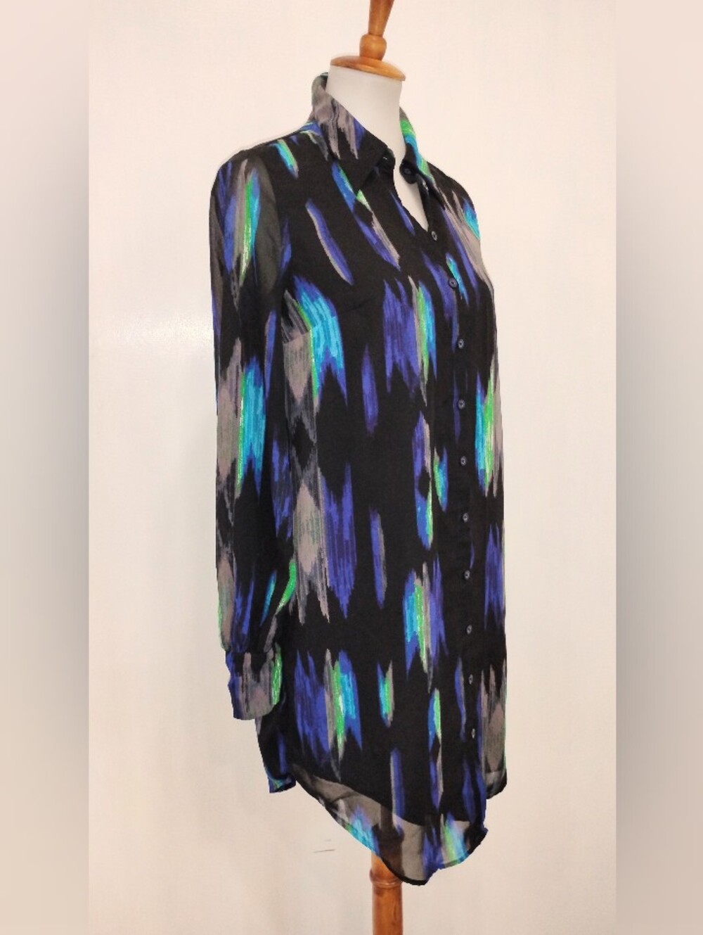 KIRNA ZABETE SHEER SHIRT DRESS